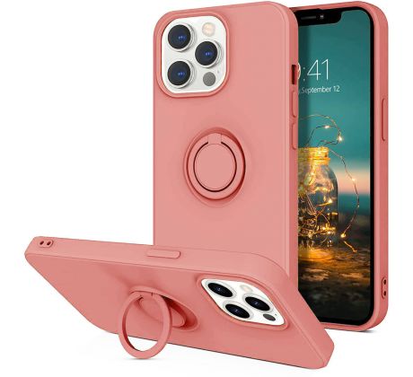 Púzdro SILICONE RING CASE  pre APPLE iPHONE 13 PRO (6,1") - ružové