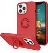 Púzdro SILICONE RING CASE pre APPLE iPHONE 13 PRO (6,1") - červené