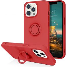 Púzdro SILICONE RING CASE  pre APPLE iPHONE 13 PRO (6,1") - červené