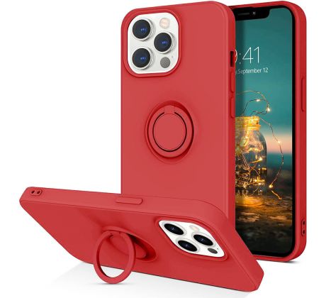 Púzdro SILICONE RING CASE  pre APPLE iPHONE 13 PRO (6,1") - červené