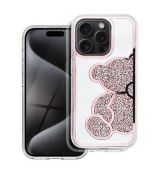 Púzdro s medvedíkom pre IPHONE 15 Pro - ružové