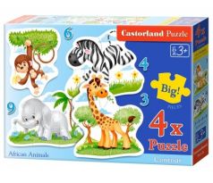 Puzzle 4x African Animals - Castorland