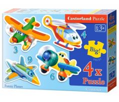 Puzzle 4x Funny Planes - Castorland