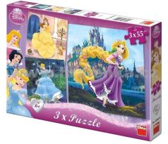 Puzzle Princezny 3x55 dielikov - Dino