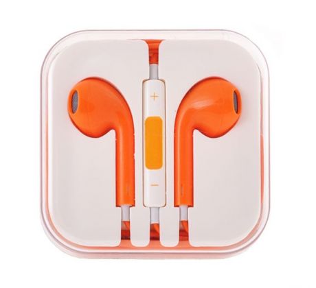 UNIVERZÁLNE STEREO SLÚCHADLÁ MEGA BASS HQ (handsfree) - oranžové