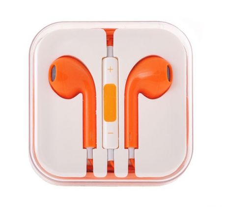 UNIVERZÁLNE STEREO SLÚCHADLÁ MEGA BASS HQ (handsfree) - oranžové