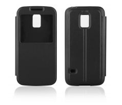 Knižkové Púzdro SLIM VIEW pre SAMSUNG GALAXY S5 MINI (G800) - čierne