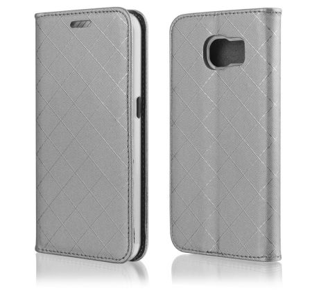 Knižkové púzdro FLIP CASE ROYAL pre SAMSUNG GALAXY S6 (G920) - strieborné