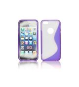 Púzdro SILIKÓNOVÉ S-LINE pre APPLE IPHONE 5/5S - fialovo/transparentné