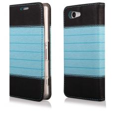 Knižkové púzdro FLIP CASE DOUBLE pre SONY XPERIA M4 AQUA - čierno modré
