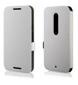 Púzdro knižkové FLIP CASE SOFT pre MOTOROLA MOTO X PLAY - biele